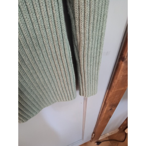 Talbots Sweater Womens SP Green ‎ Cable Knit Turtle Neck Cotton Sparkle Pullover - Picture 9 of 10